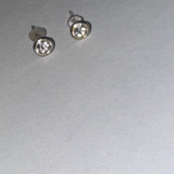 5 Mm Round Cz And Sterling Post Earrings - Picture 2 of 7